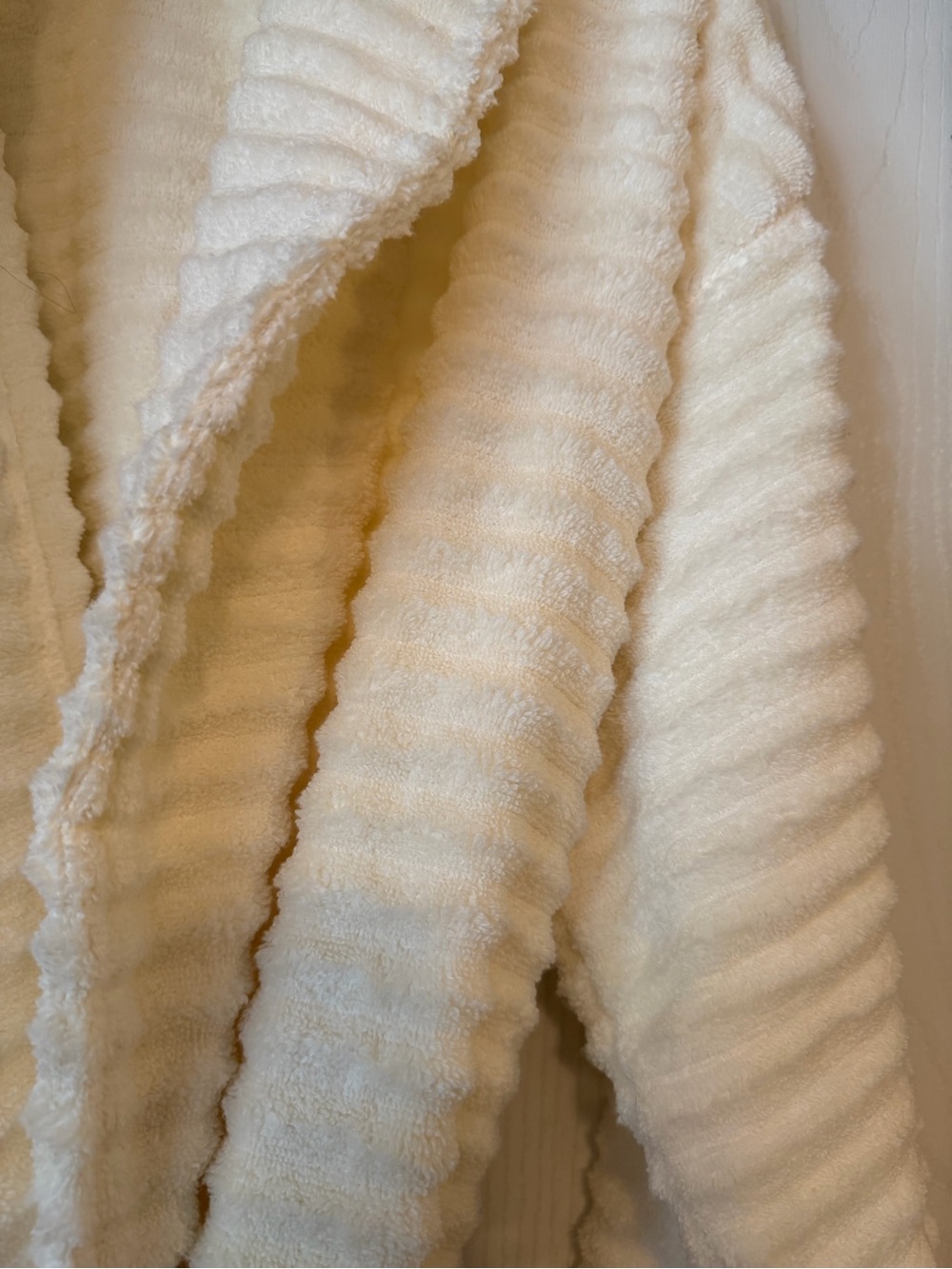 Plush Ribbed Spa Robe - Cream - Picture 2 of 3